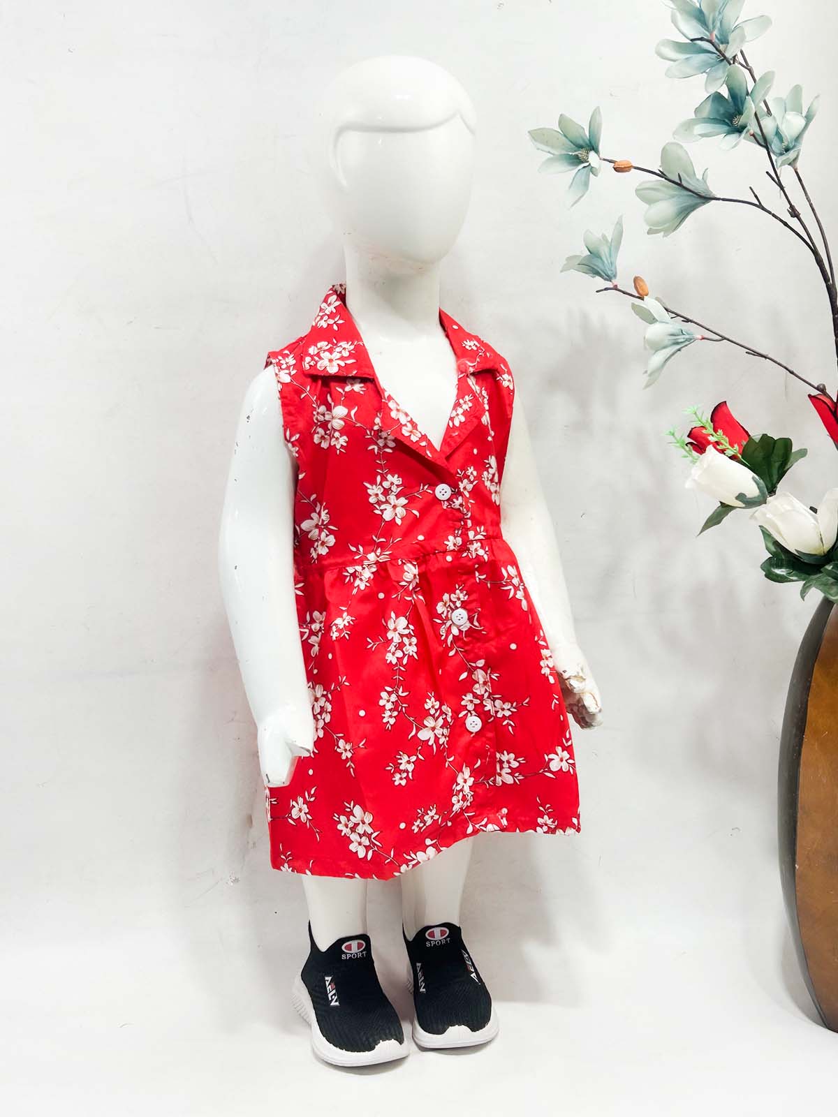 1Yr - 9Yrs Red Frock For Girls NG GF42