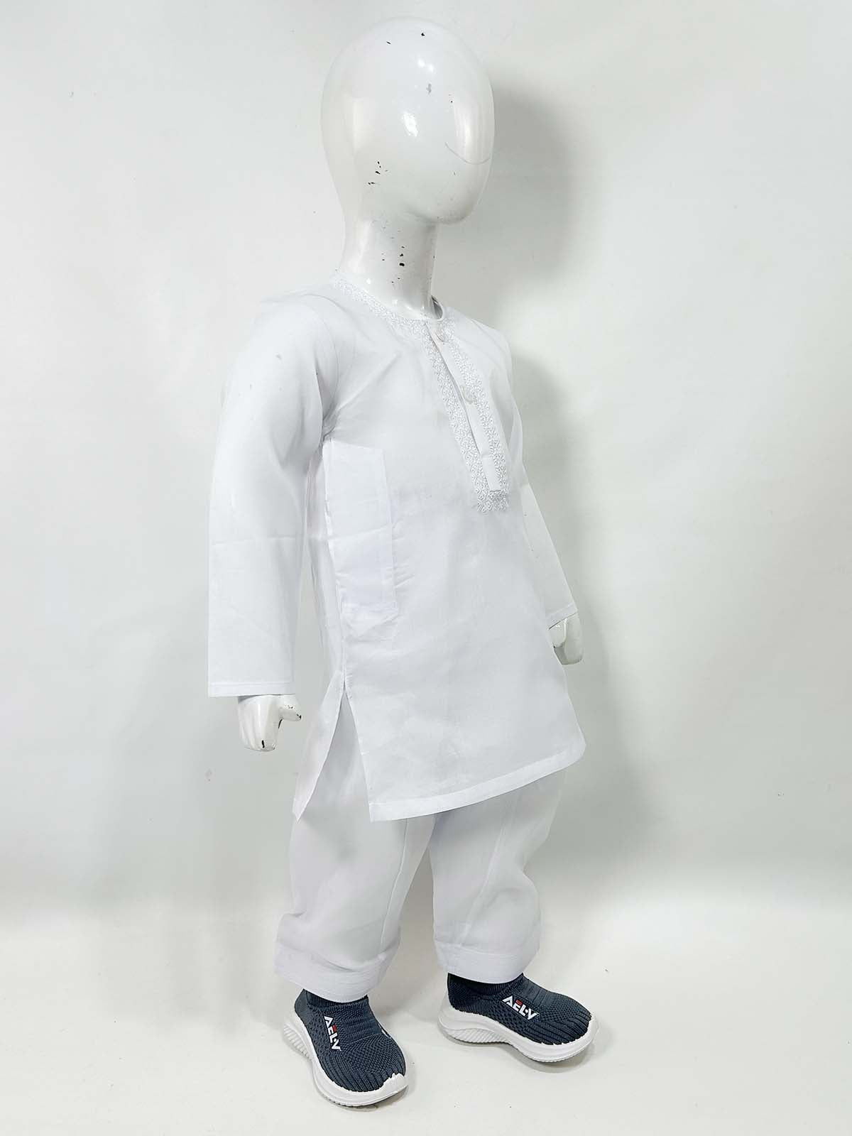 2Yrs - 14Yrs AB Neil White Boys Kurta Shalwar Cotton BKS147