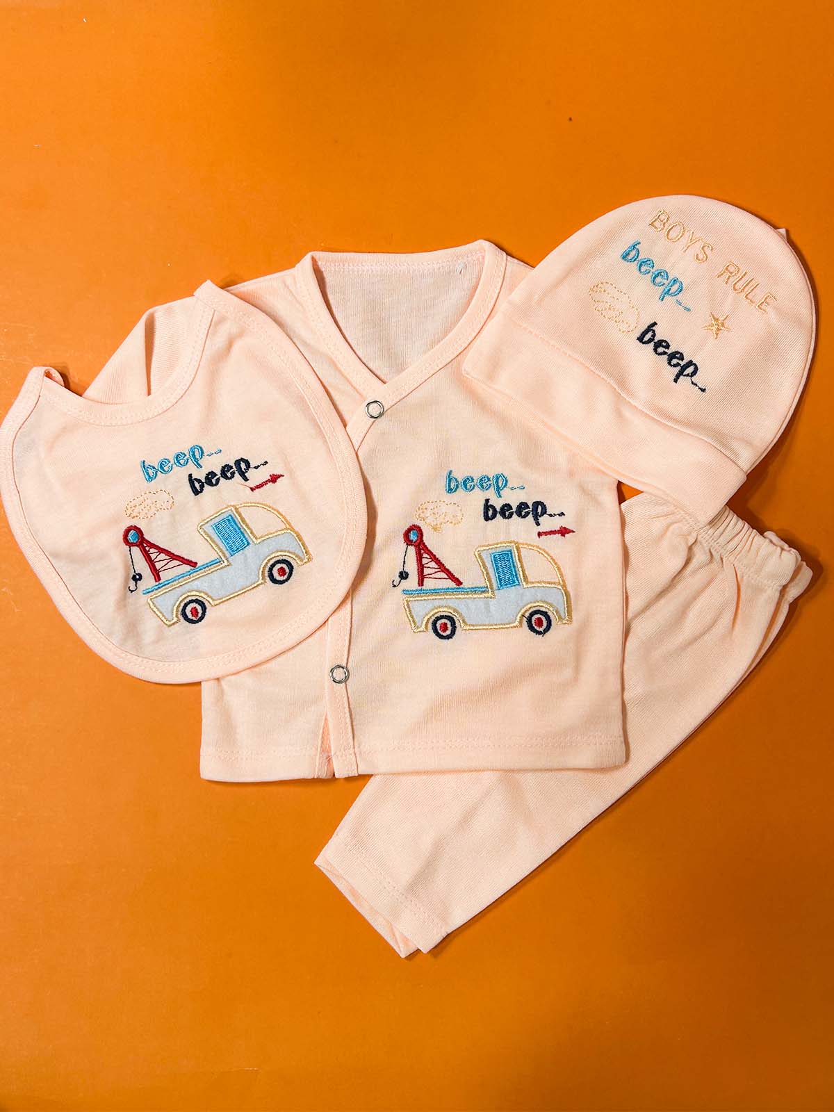 0Mth - 3Mth Peach 4Pcs Gift Set For Newborn HG NBGS274