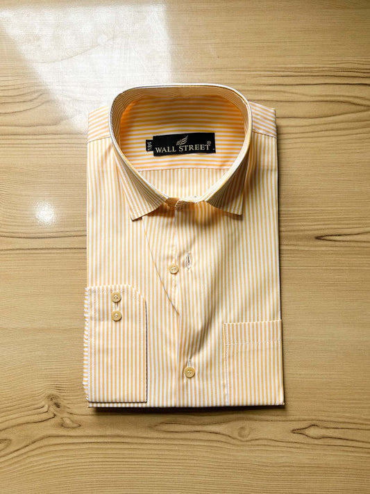 Yellow Lines Formal Dress Shirt For Men MFS565