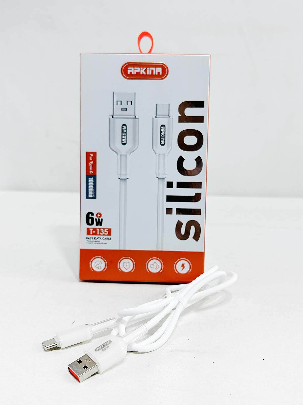 T-135 APKINA Silicon Type-C 6W Charging Data Cable MA71