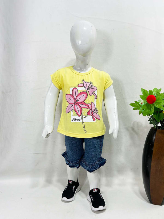 1Yr - 4Yrs Lilies Yellow Suit For Girls SK GS412