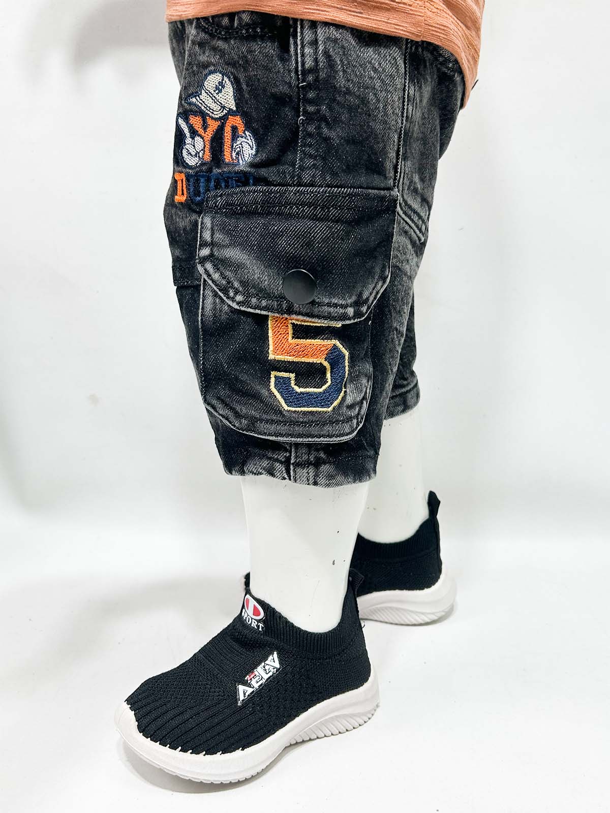 2Yrs - 16Yrs Black Denim Jeans Short For Boys BJS10