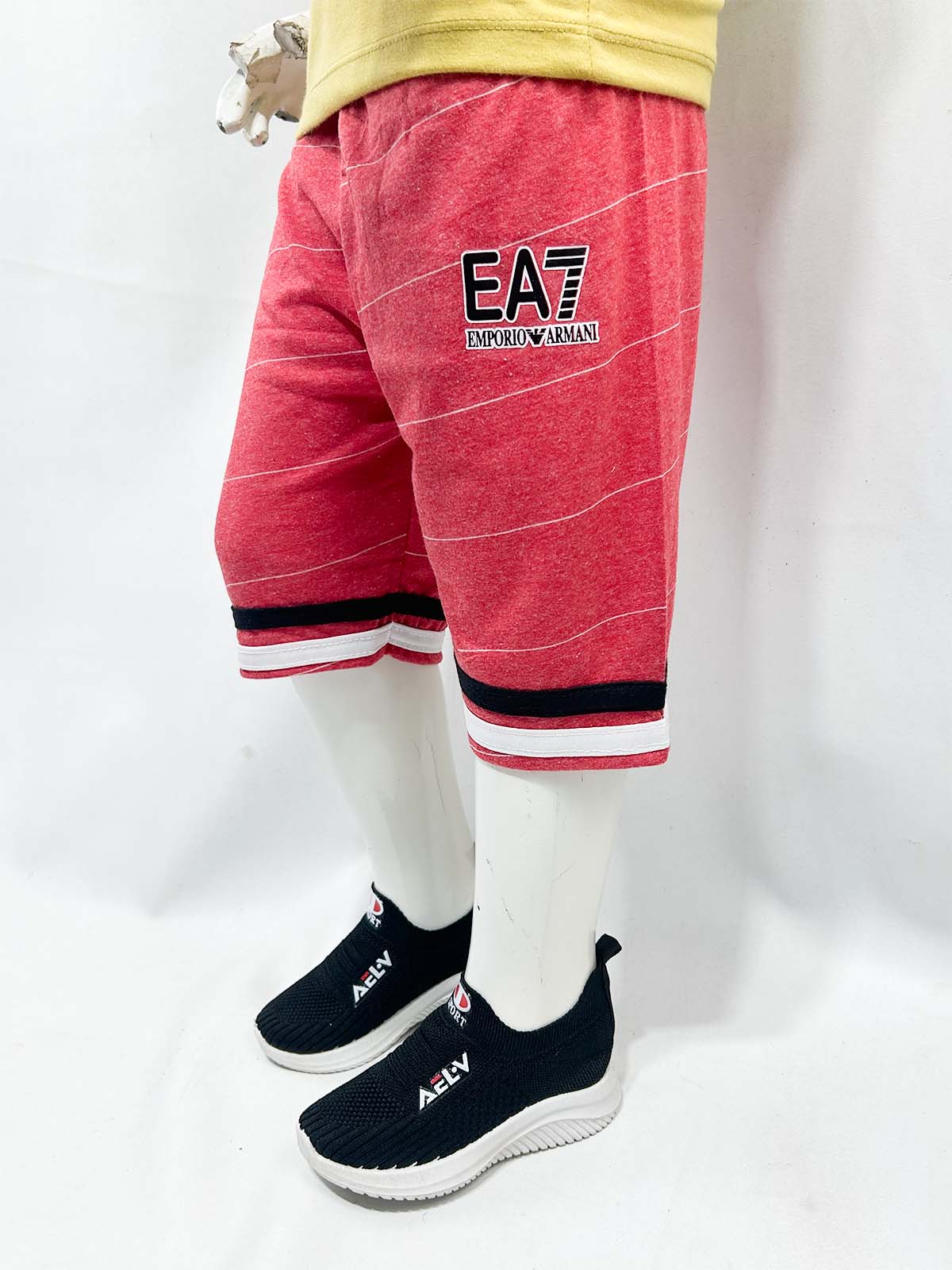 2Yrs - 5Yrs Red Boys 3-QTR Short For Boys BQS24