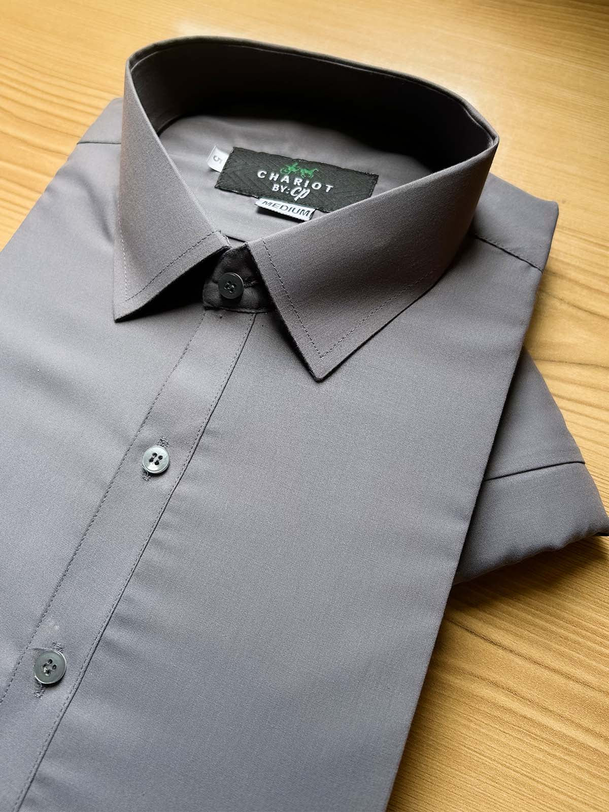 042-3 MSK529 Grey Stitched Suit Shirt Collar Kameez Shalwar For Men