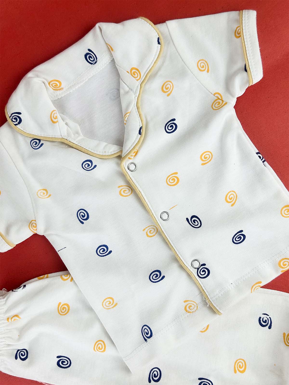 3Mth - 9Mth White Night Suit For Newborn NBS786