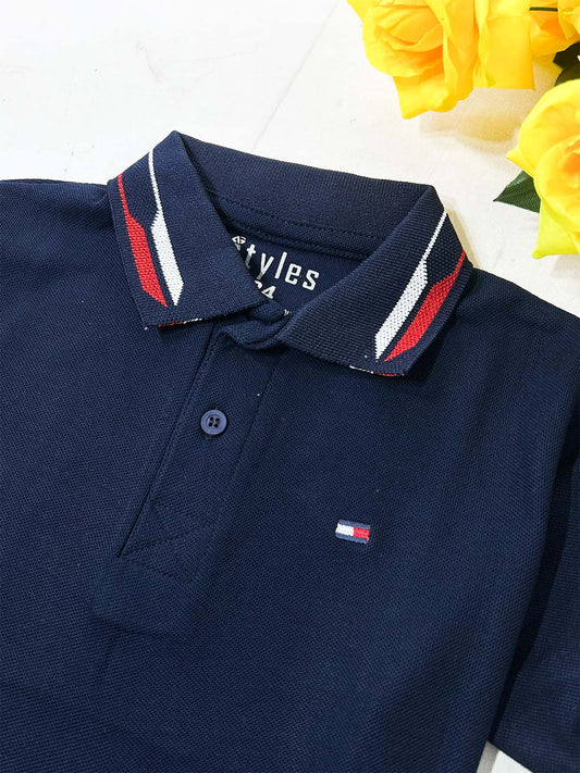 4Yrs - 8Yrs Navy Blue Polo T-Shirt For Boys BTS157