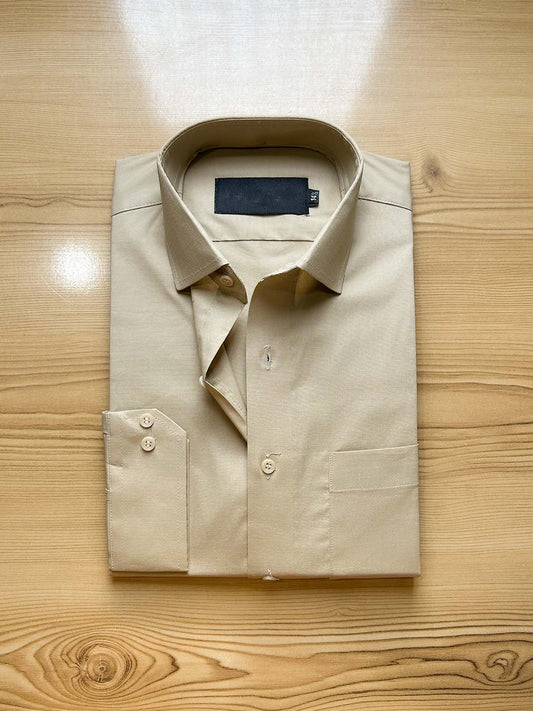 Fawn Premium Plain Formal Dress Shirt For Men MFS495