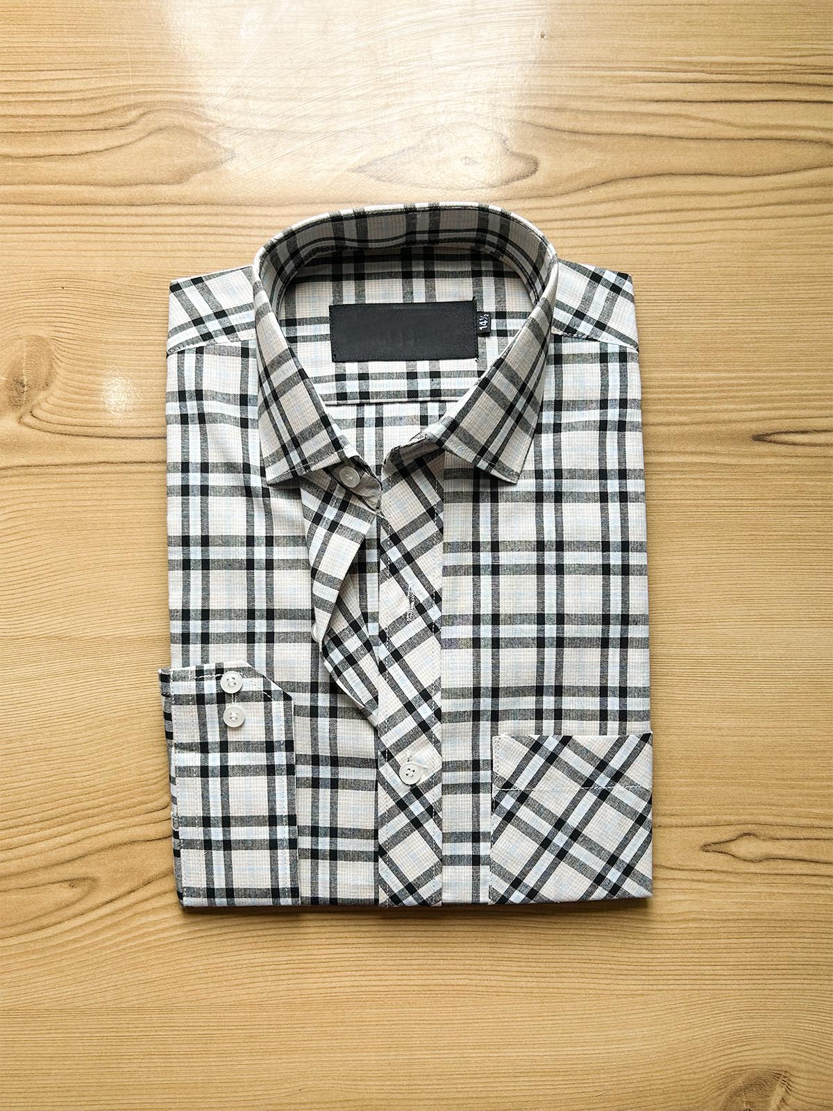 B Fawn Checks Formal Dress Shirt For Men MFS498