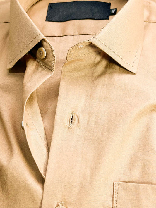 Brown Plain Formal Dress Shirt For Men MFS421