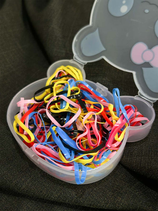 Colorful Hair Rubber Bands Set With Organizer Box GHB38