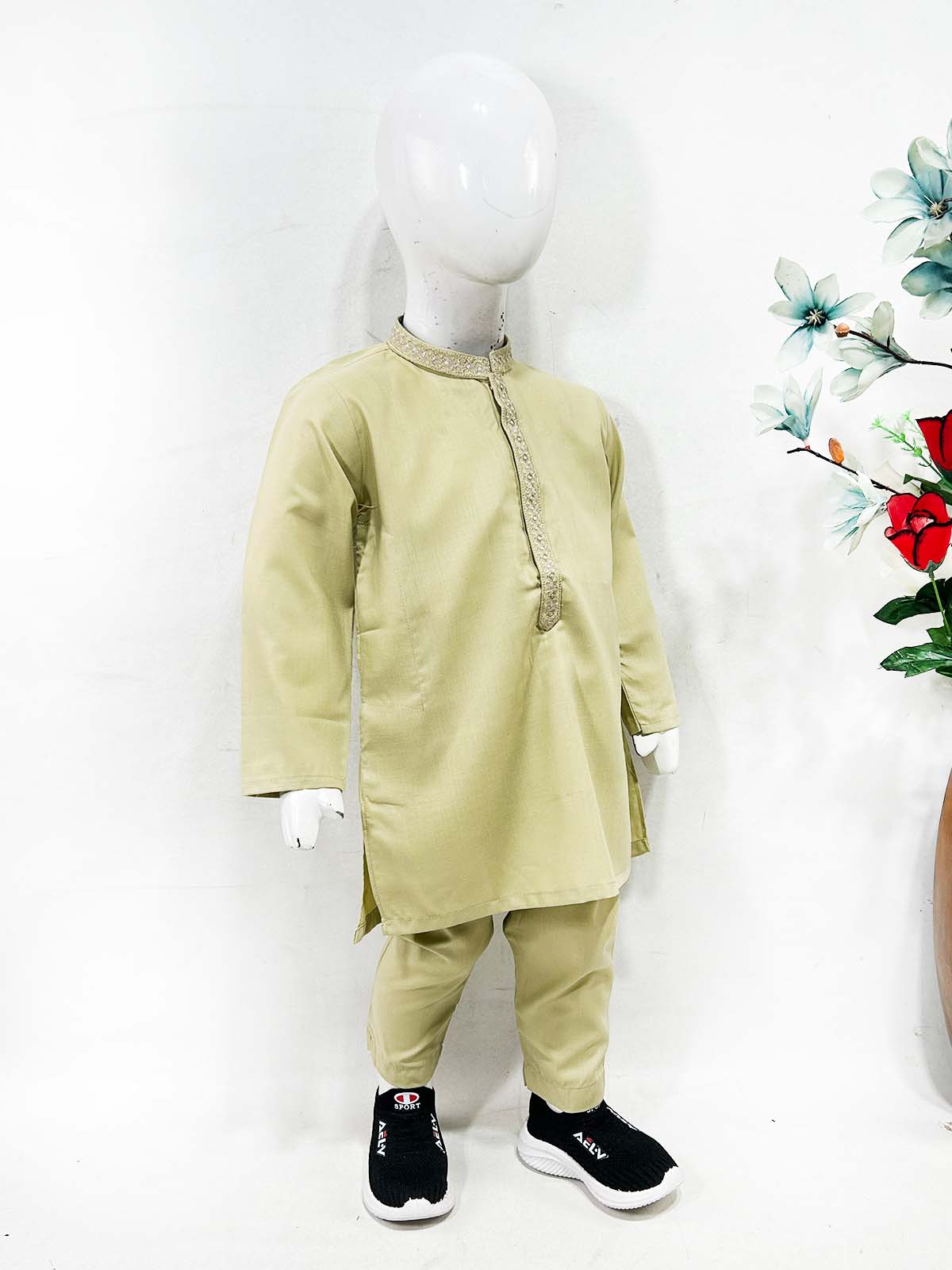 2Yrs - 17Yrs Fawn Kurta Pajama Suit For Boys AM BKS185