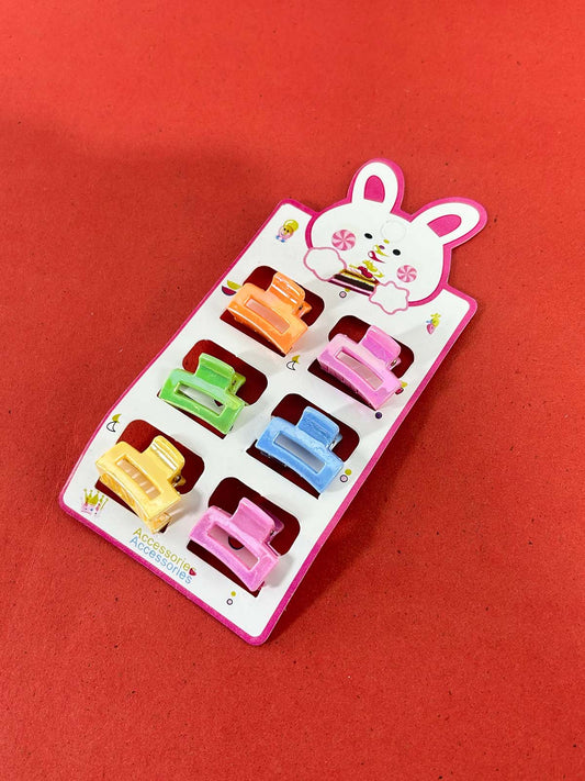 Pack Of 6 Multicolor Hair Clips For Girls GHC82