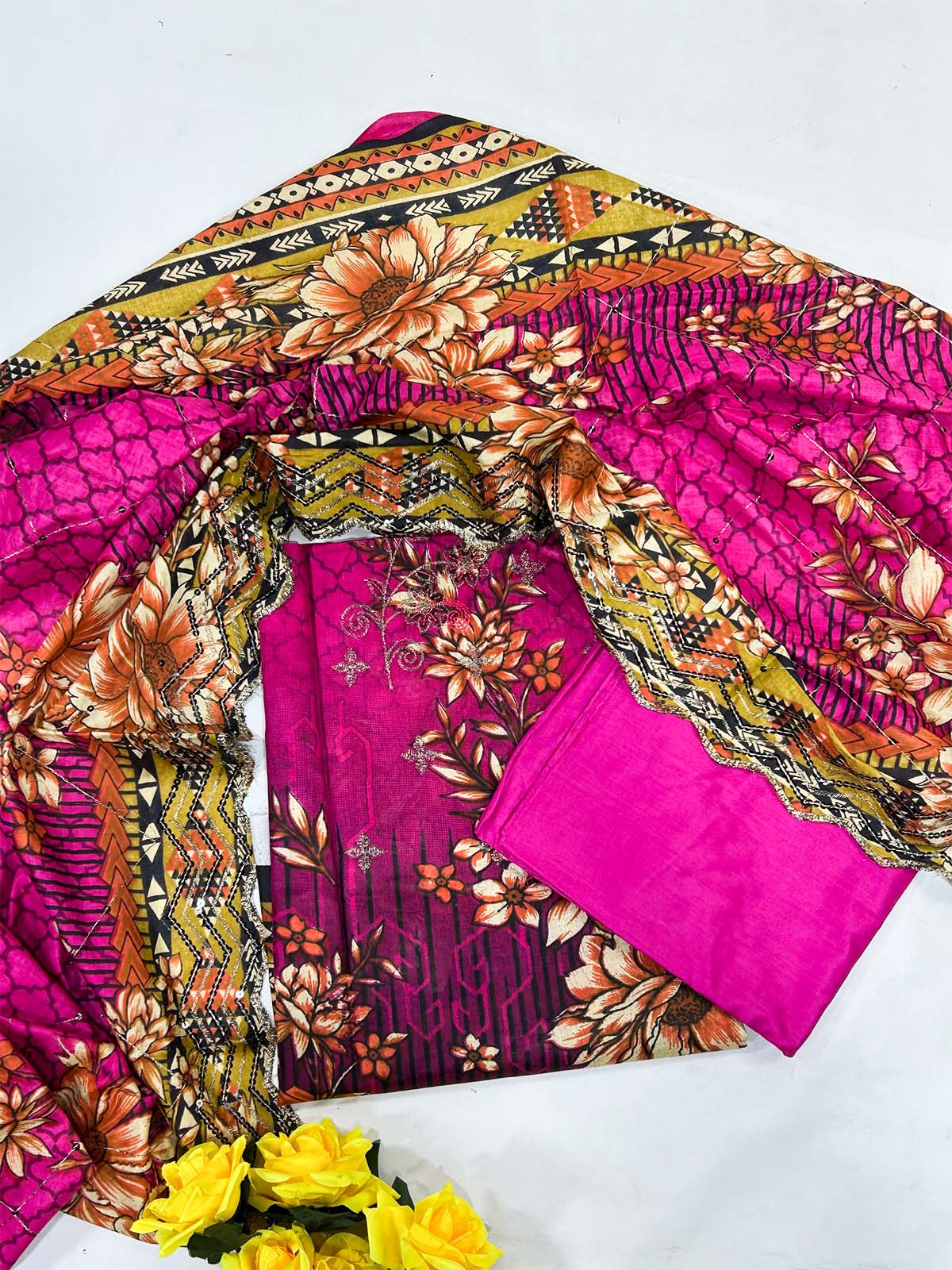 3Pcs Unstitched Digital Lawn Suit For Women WU184