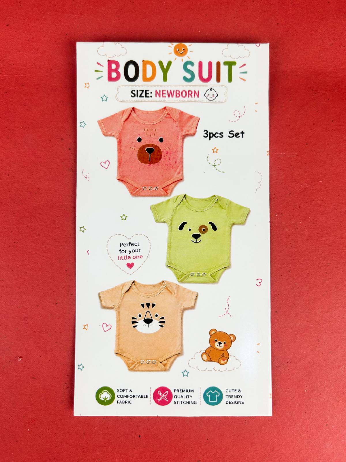 0Mth - 3Mth Pack of 3 Bodysuit Romper For Newborn HG NBR127