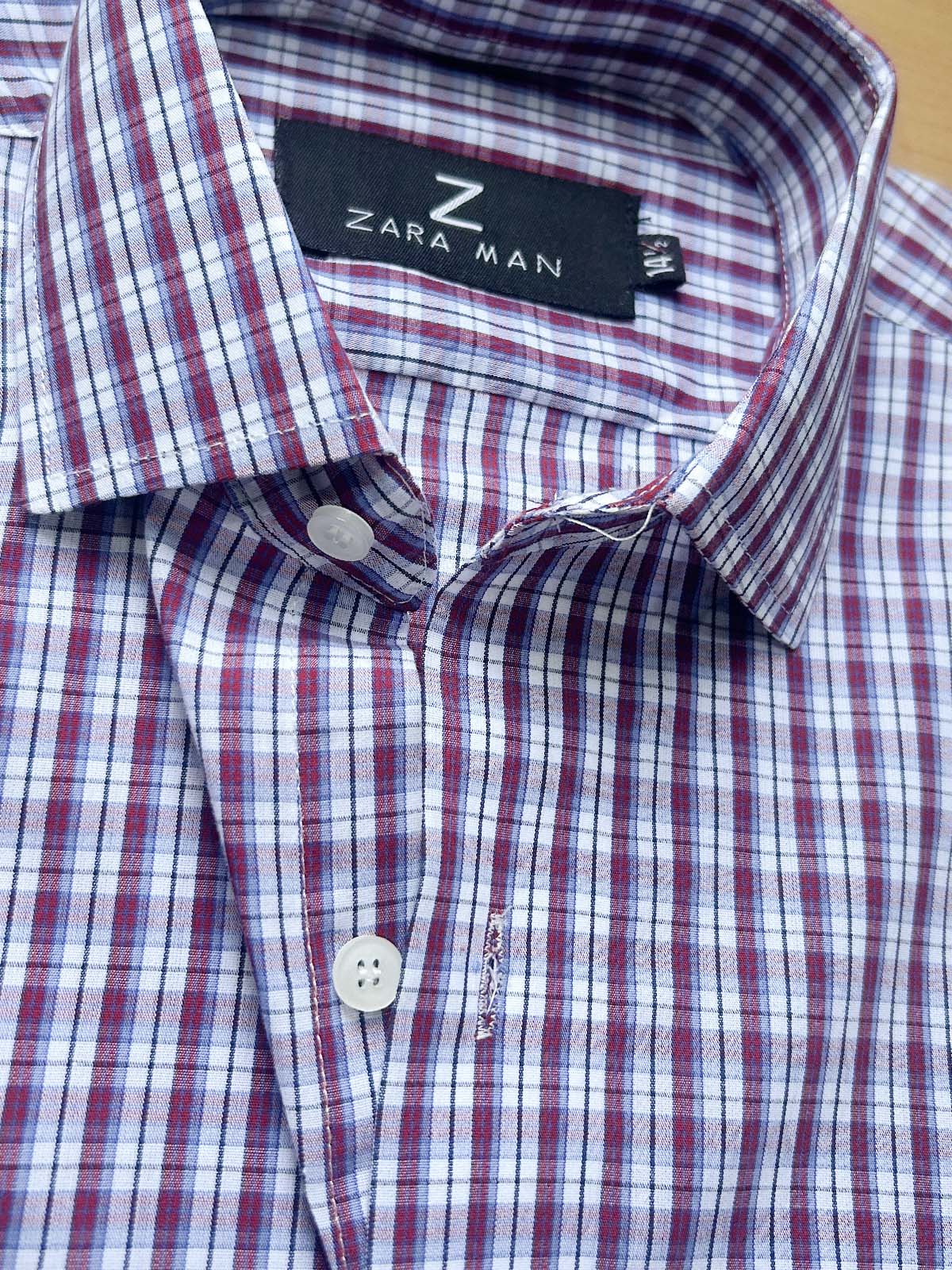 MFS605 W Red Checks Formal Dress Shirt For Men