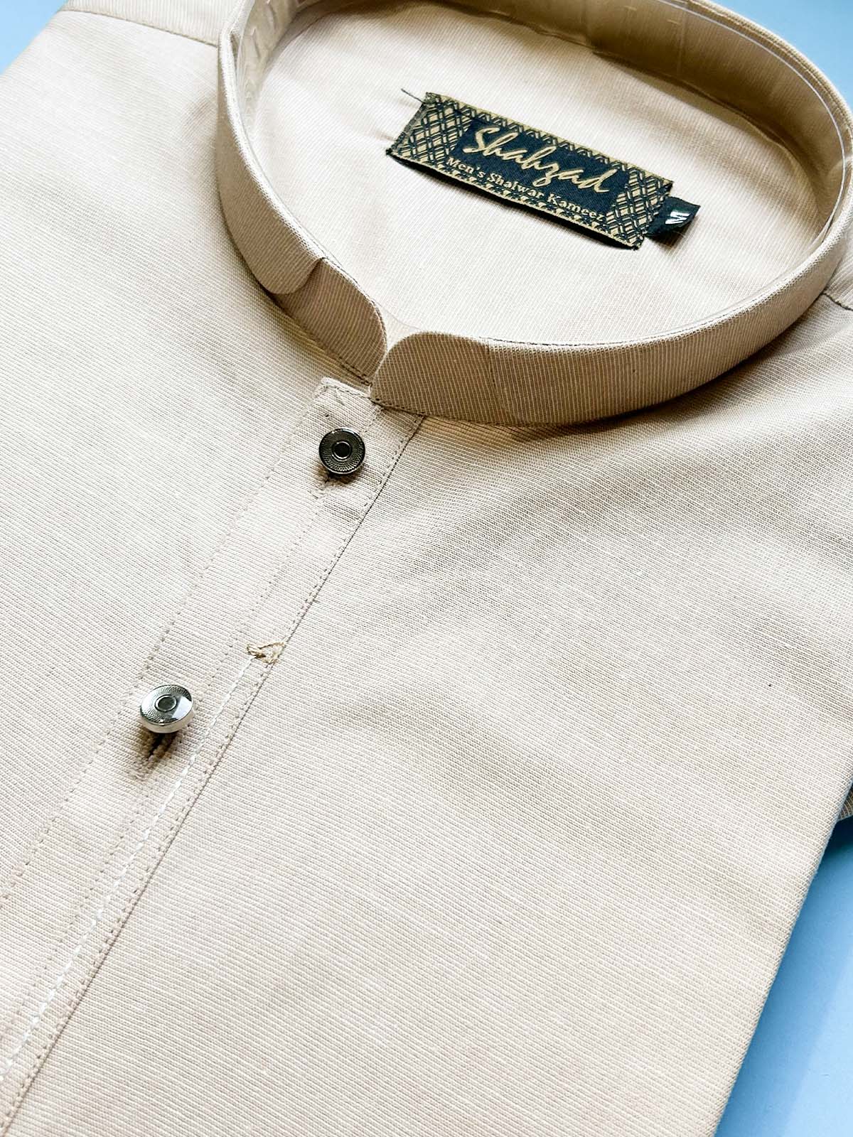 973-3 Beige Stitched Kurta Pajama Suit For Men MSK434