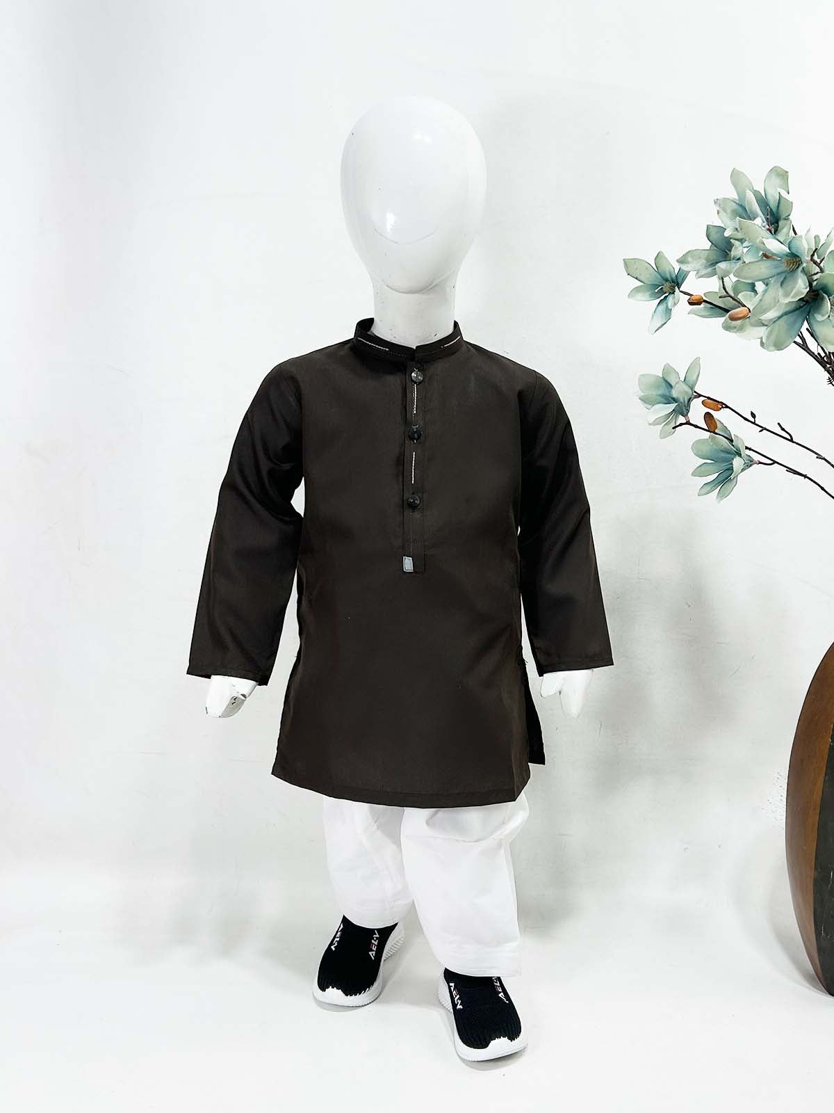 918 2Yrs - 16Yrs Brown Kameez Shalwar Suit For Boys AM BKS178