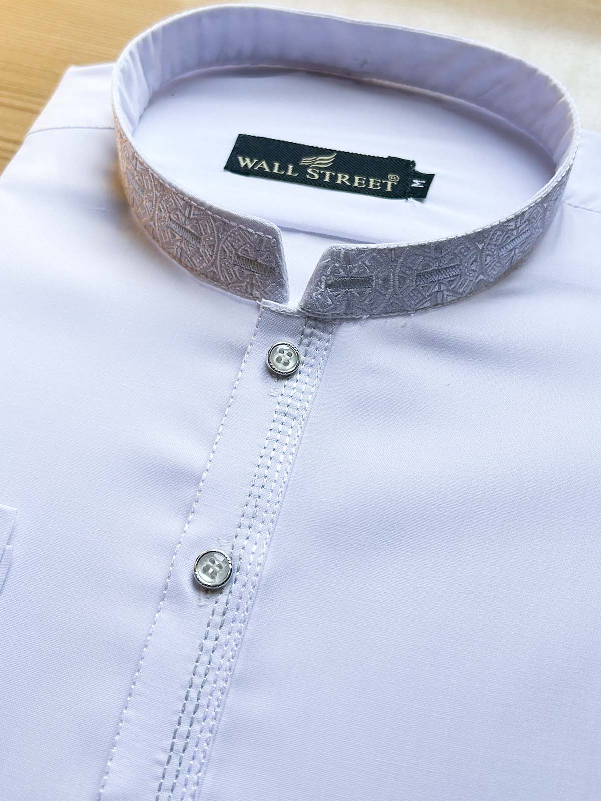 926-3 White Stitched Suit Sherwani Collar Kameez Shalwar For Men MSK449