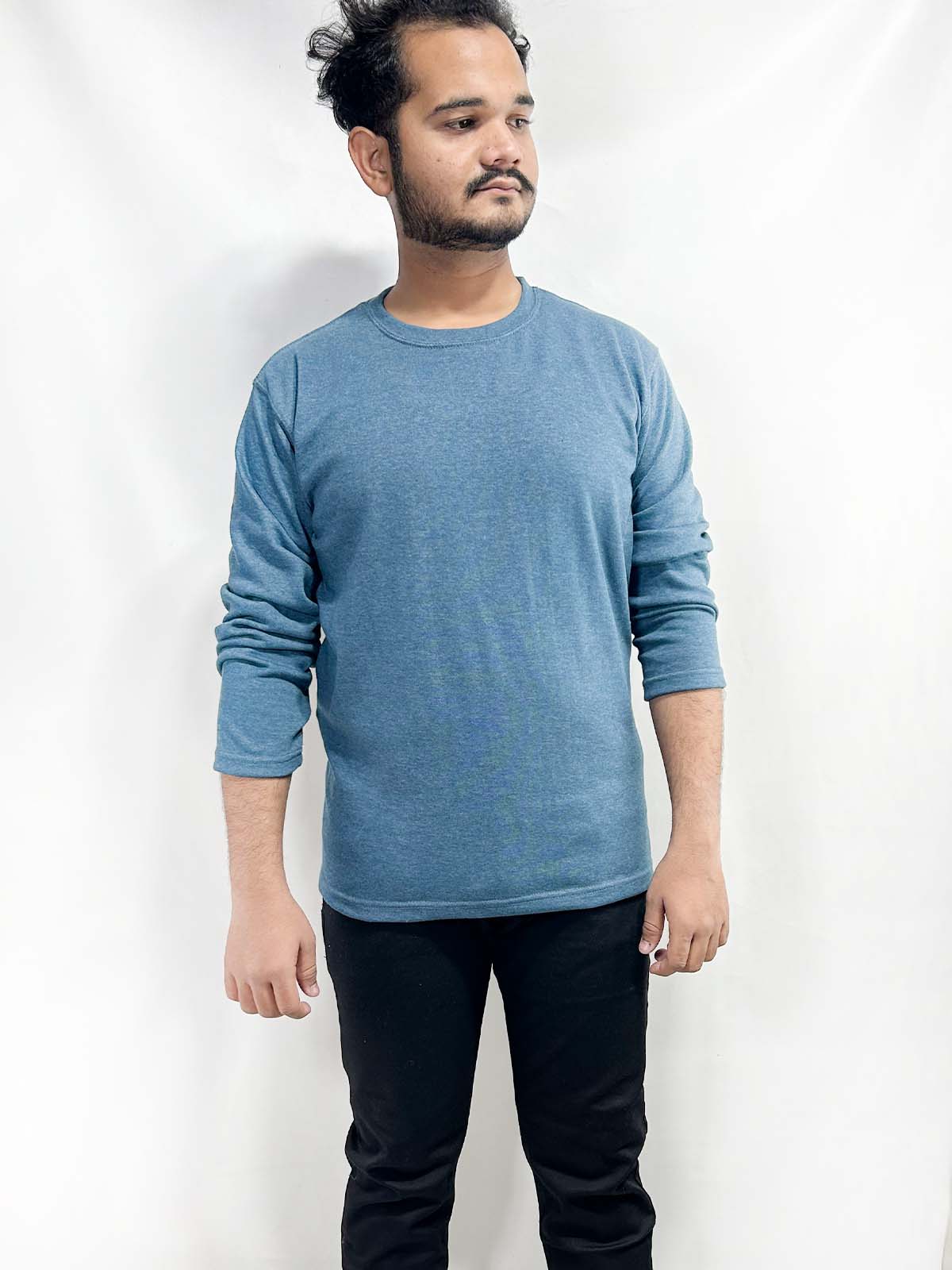 Blue Full Sleeve T-Shirt For Men MTS404
