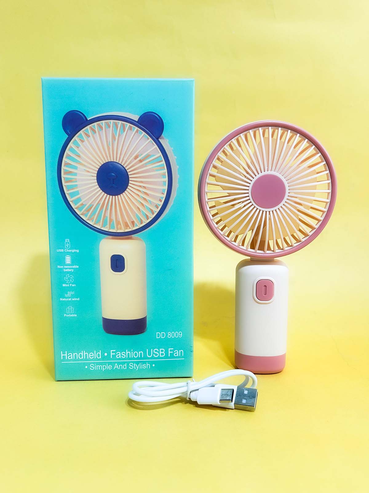 8009 Pink Rechargeable Mini Portable Fan KTY195