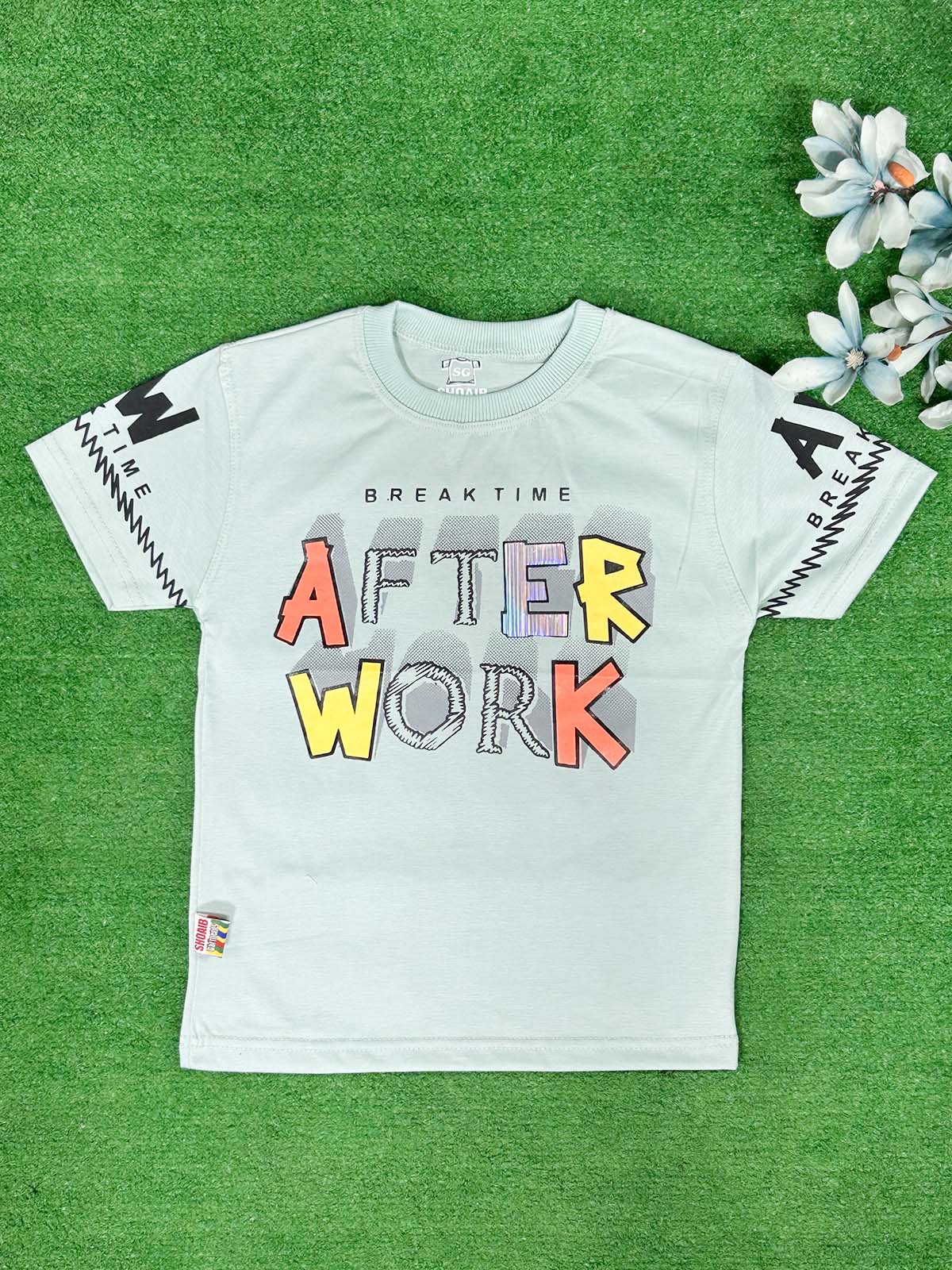 3Yrs - 7Yrs Work Ferozi T-Shirt For Boys SG BTS124