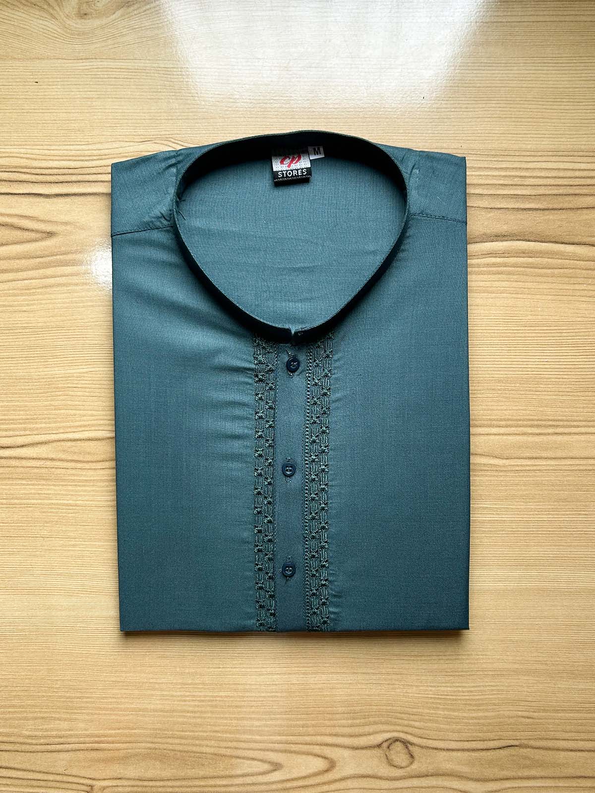 Green Embroidery Kurta for Men MK22