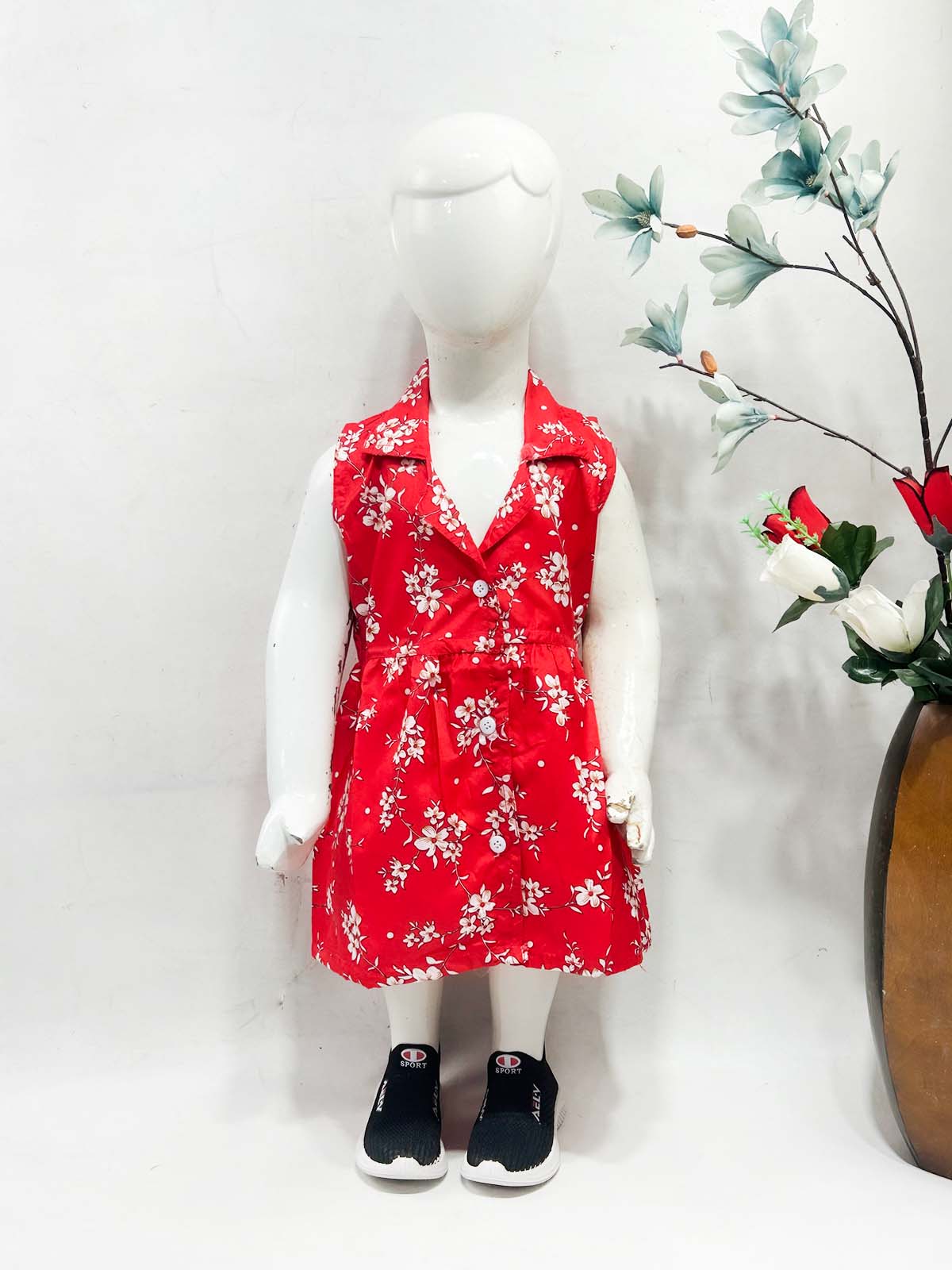 1Yr - 9Yrs Red Frock For Girls NG GF42