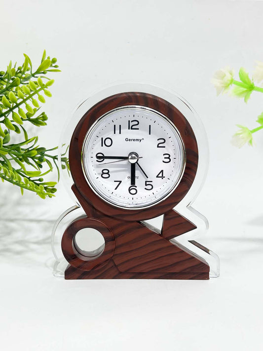 Dark Brown Table Clock With Alarm WTB43
