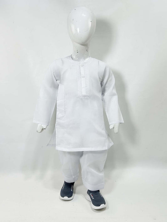 2Yrs - 14Yrs AB Neil White Boys Kurta Shalwar Cotton BKS147
