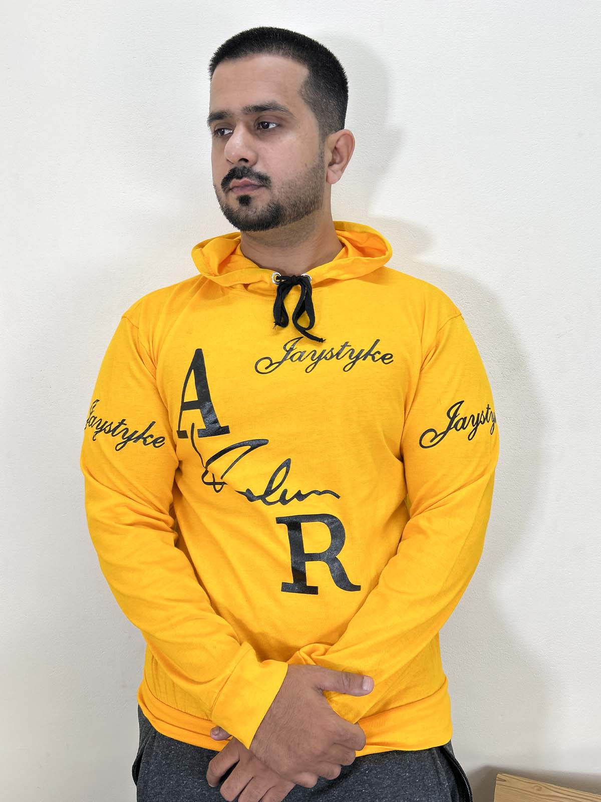 Yellow Full Sleeve T-Shirt For Men MTS398