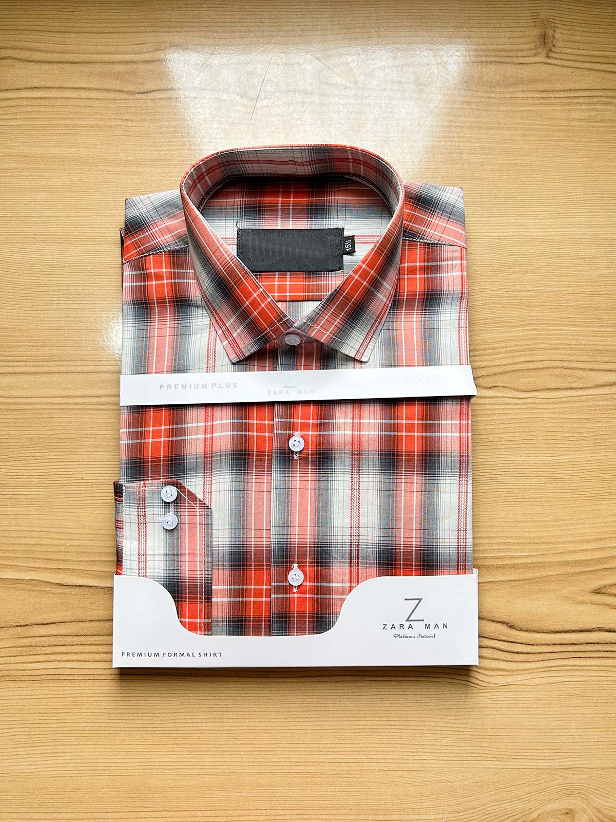 Orange Checks Formal Dress Shirt For Men MFS444