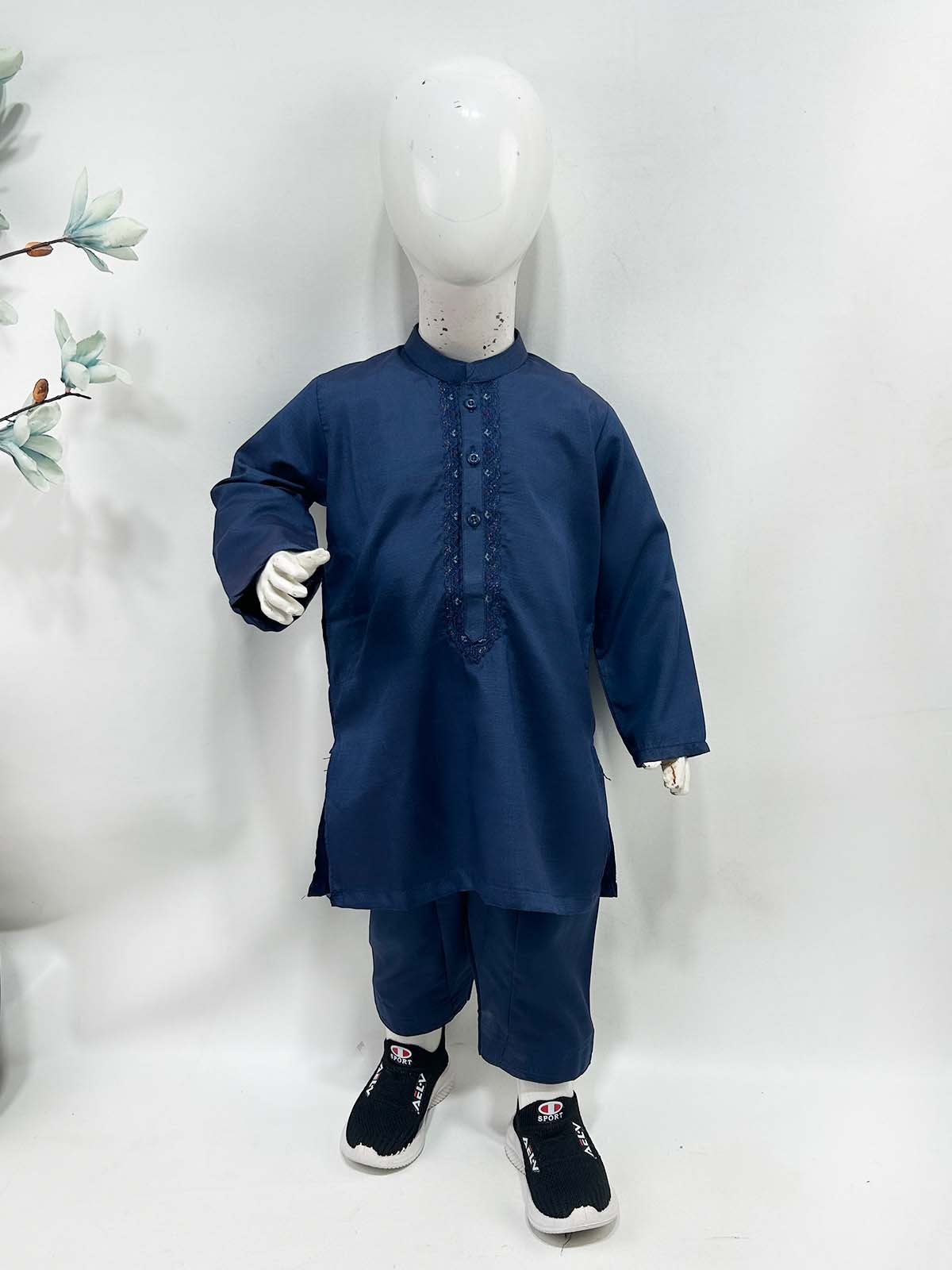 2Yrs - 8Yrs Blue Kameez Shalwar Suit For Boy AM BKS209