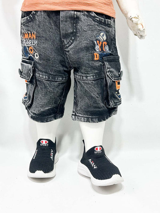 2Yrs - 16Yrs Black Denim Jeans Short For Boys BJS10