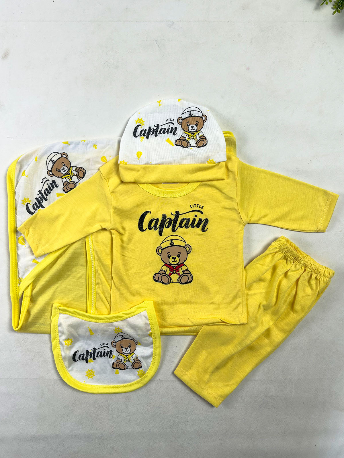 0Mth - 3Mth Captain Yellow 5Pcs Gift Set For Newborn NBGS435
