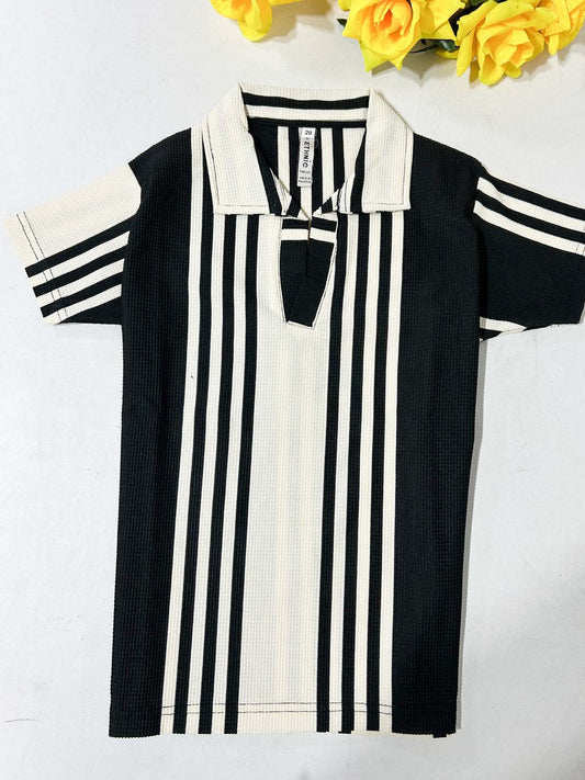 4Yrs - 10Yrs Black Old Money T-Shirt For Boys BTS148