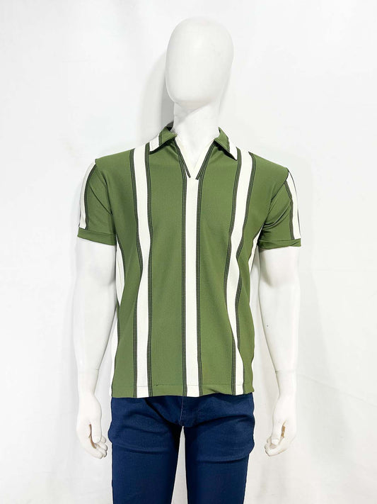 Green Old Money Polo T-Shirt For Men MTS476