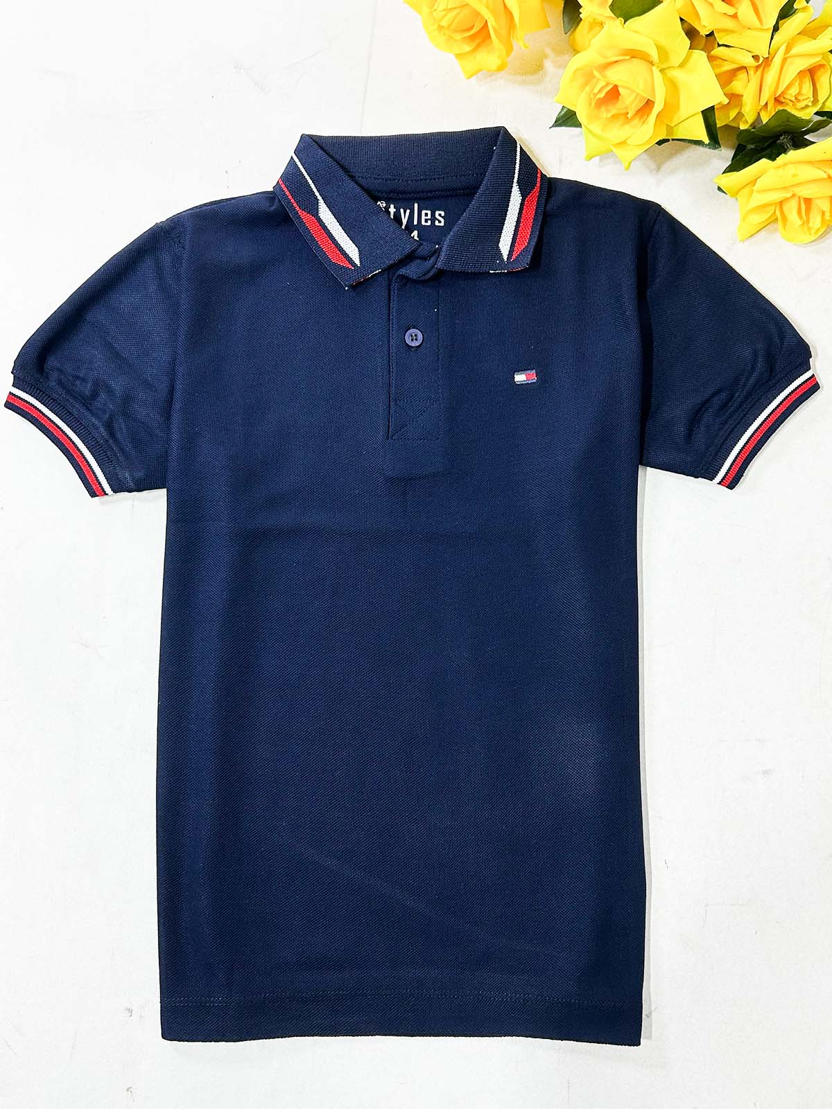 4Yrs - 8Yrs Navy Blue Polo T-Shirt For Boys BTS157
