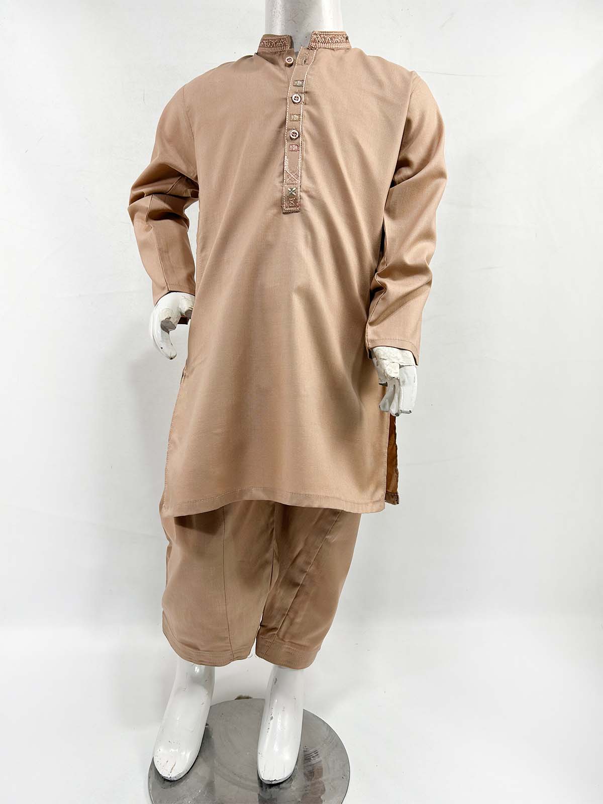 2Yrs - 17Yrs Peach Kameez Shalwar Suit For Boys AM BKS169