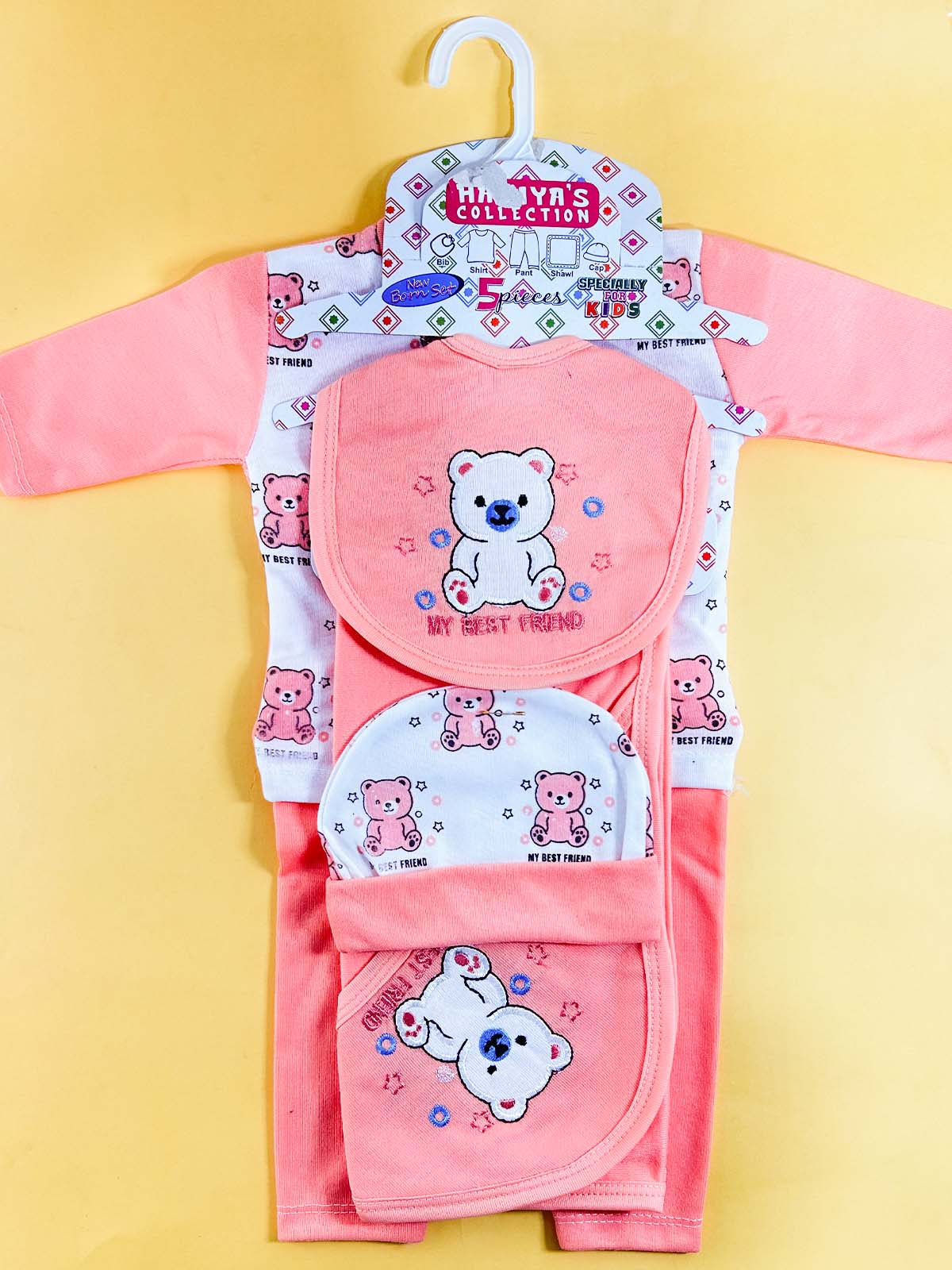 0Mth - 3Mth Peach 5Pcs Gift Set For Newborn HG NBGS309