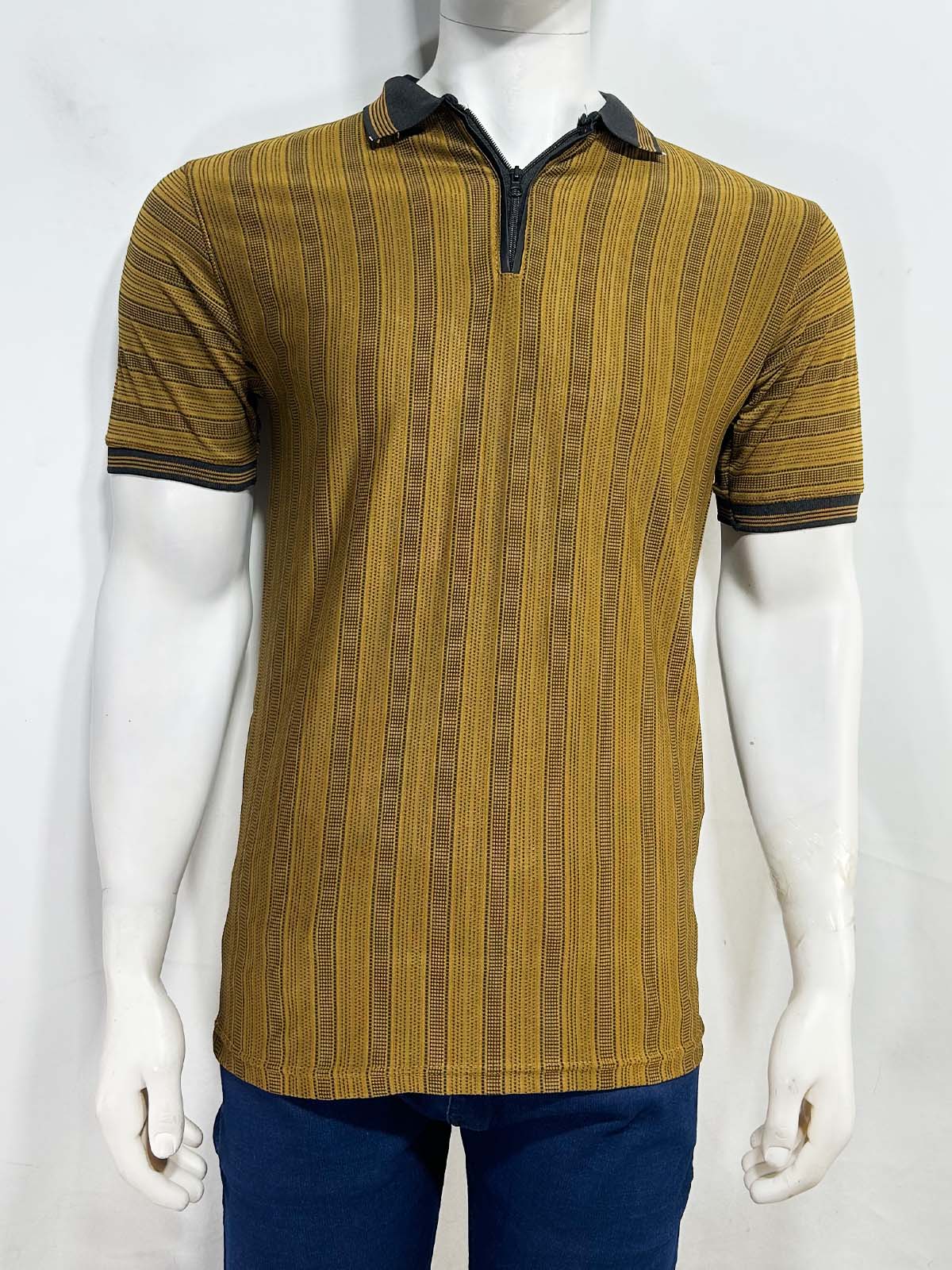 Bronze Striped Polo T-Shirt For Men MTS492