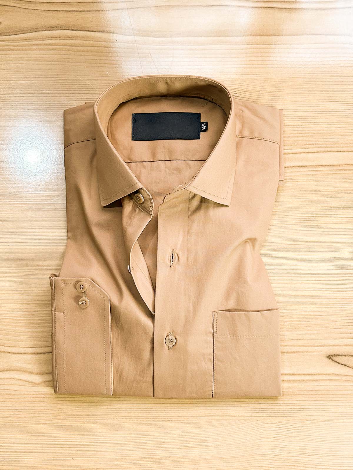 Brown Plain Formal Dress Shirt For Men MFS421