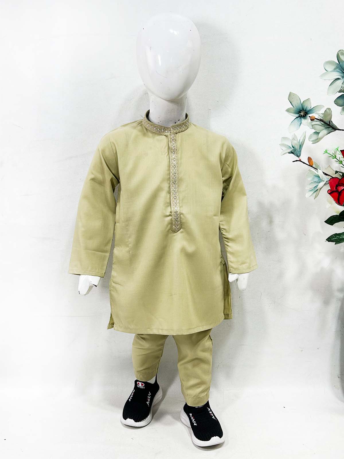 2Yrs - 17Yrs Fawn Kurta Pajama Suit For Boys AM BKS185