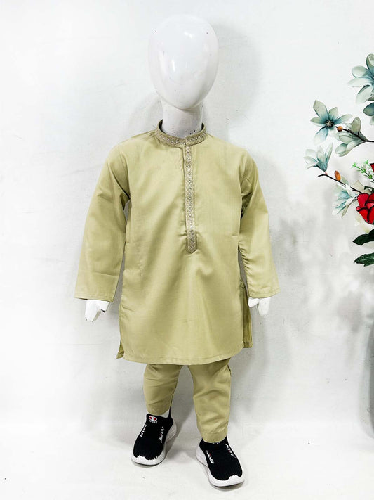 2Yrs - 17Yrs Fawn Kurta Pajama Suit For Boys AM BKS185