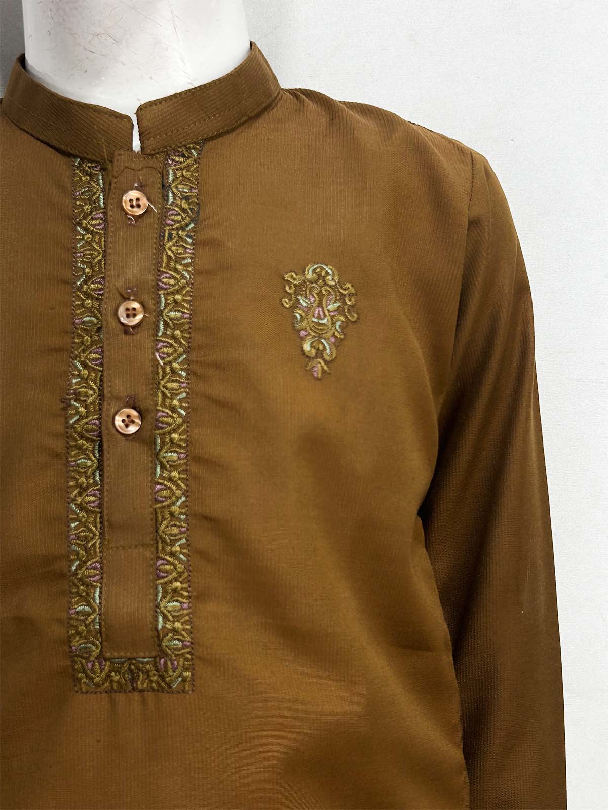 5Yrs - 14Yrs Brown Kameez Shalwar Suit For Boy AM BKS203