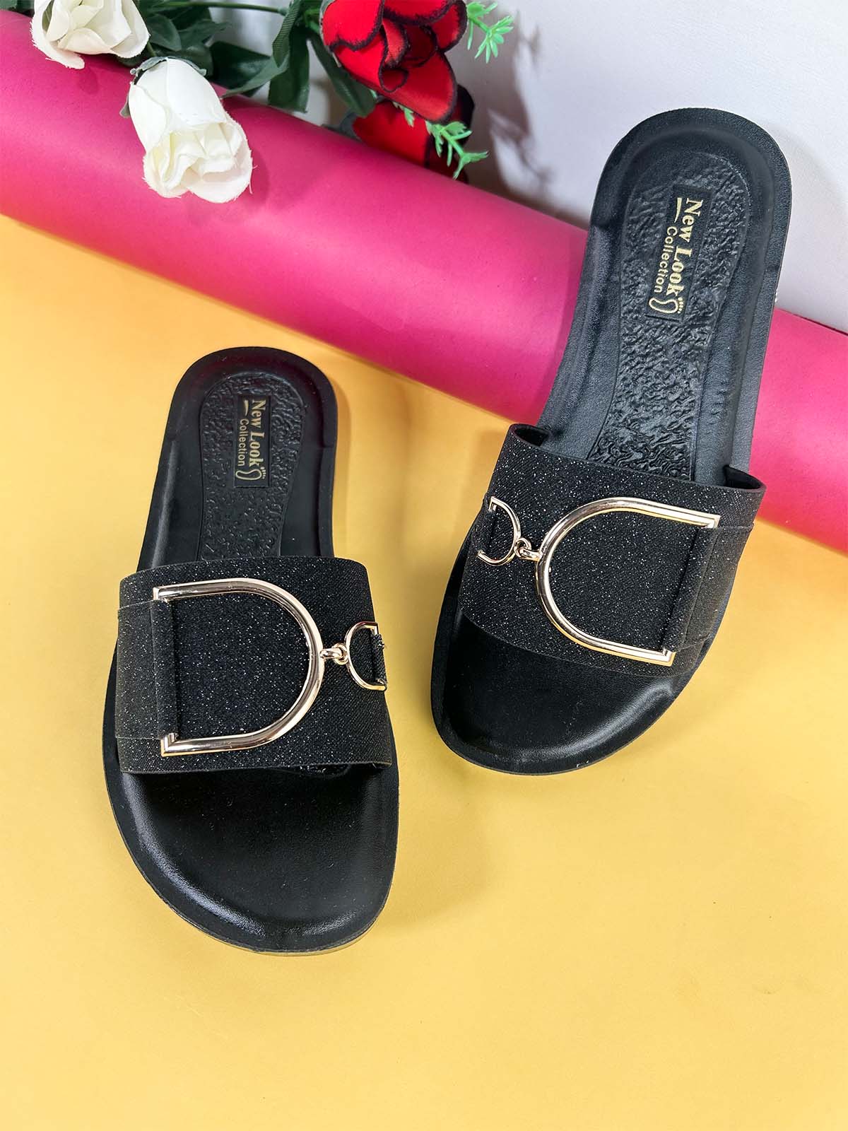 Black Casual Slipper for Women WS36