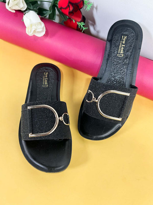 Black Casual Slipper for Women WS36