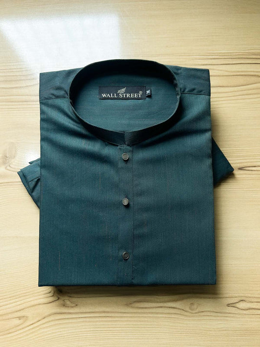 030-4 MSK559 Green Stitched Suit Sherwani Collar Kurta Pajama For Men