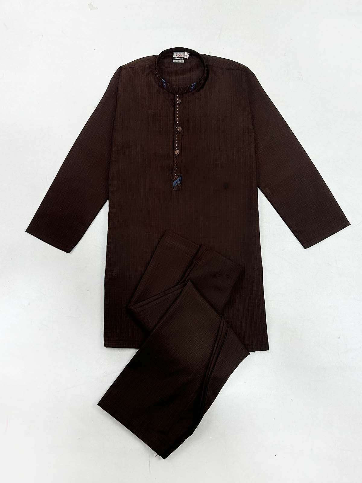 5Yrs - 14Yrs Brown Kameez Shalwar Suit For Boys AM BKS195