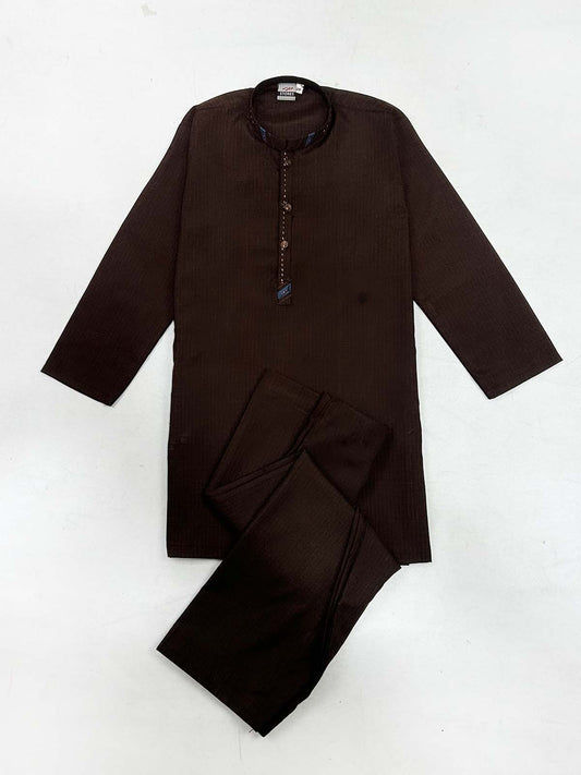 5Yrs - 14Yrs Brown Kameez Shalwar Suit For Boys AM BKS195